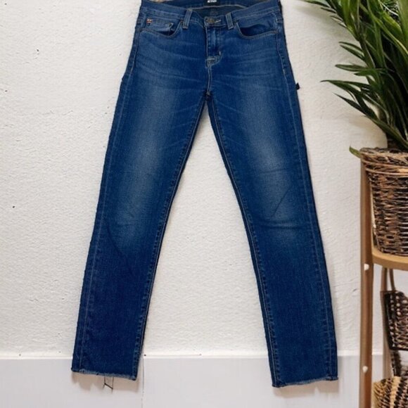 Hudson‎ Jeans Colette Mid Rise Raw Hem Cropped Skinny Ankle Pants Size 26 - Picture 1 of 8
